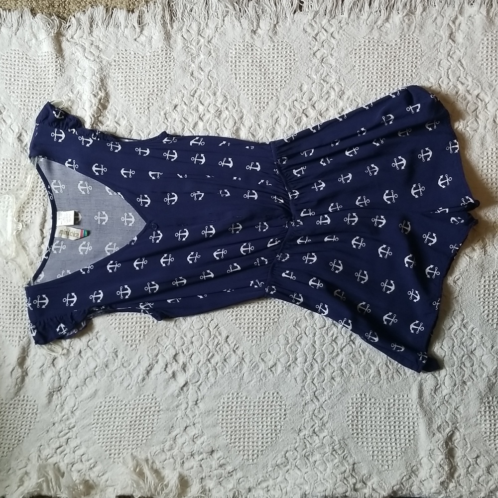 Mimi Chica navy blue size small anchor jumpsuit